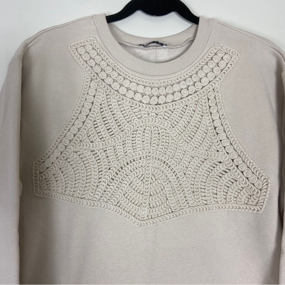 Zara Cream Textured Knit Sweatshirt - Picture 4 of 8
